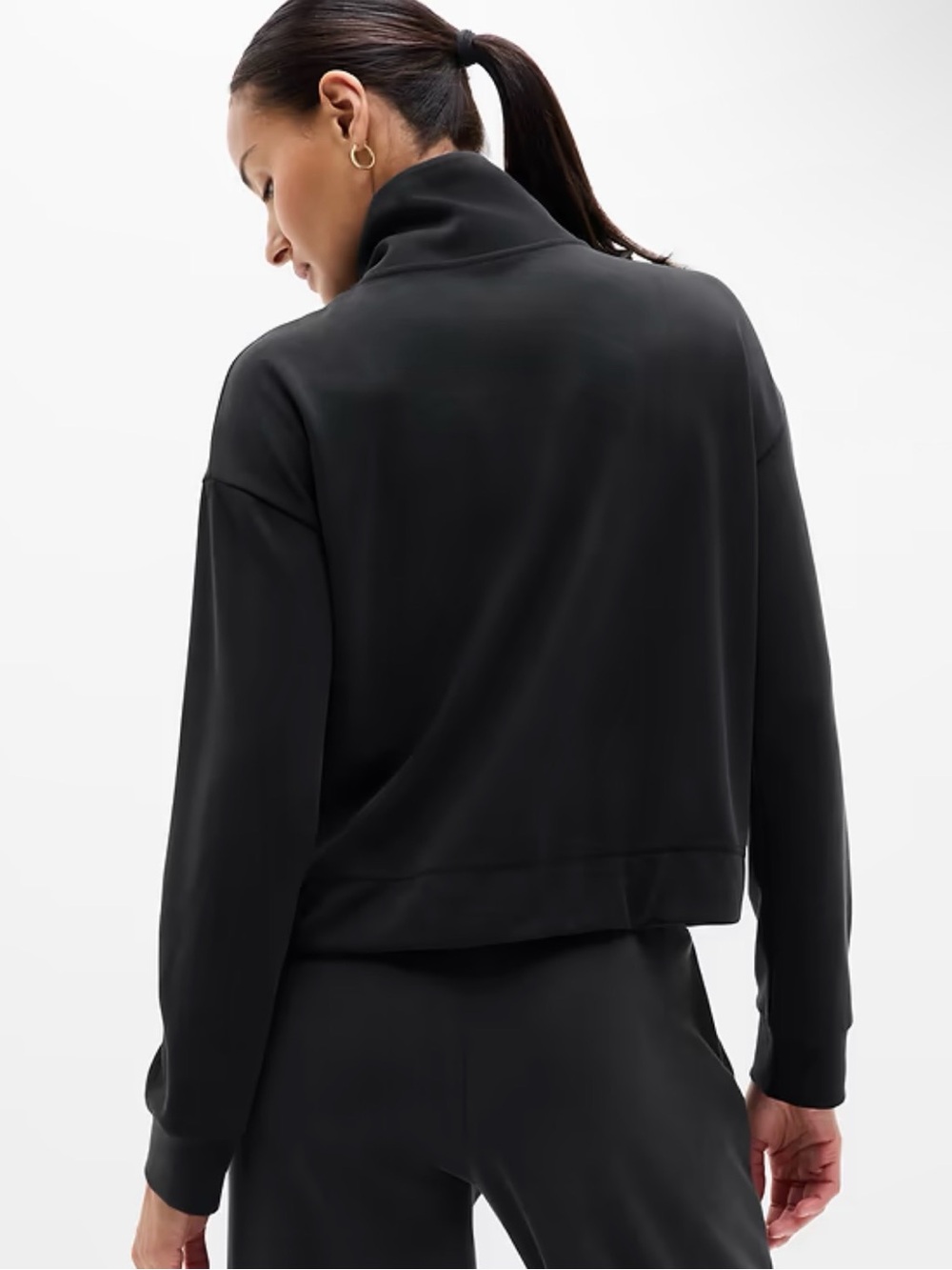 Athleta Black Seasoft Quarter-Zip - Picture 2 of 8